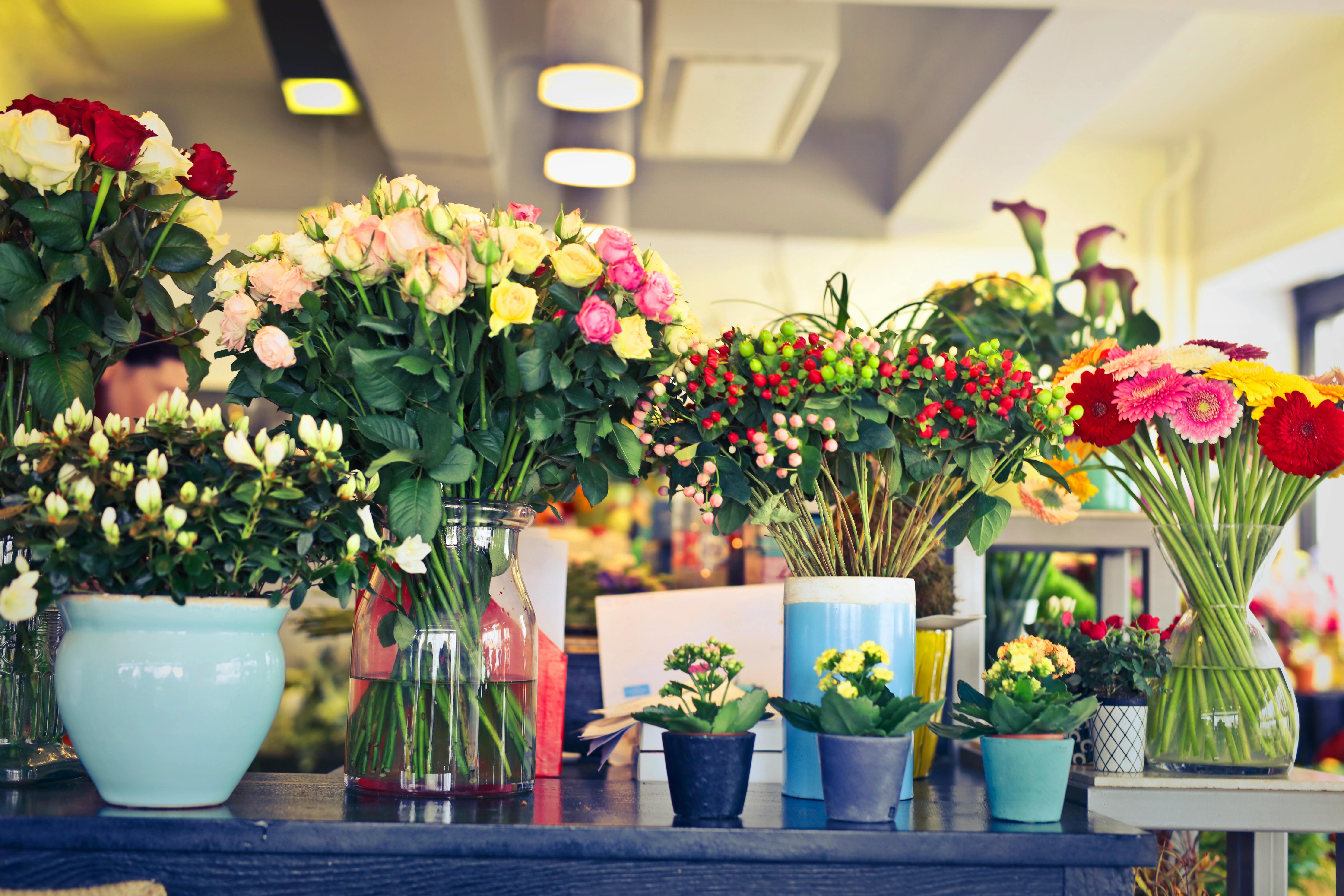 Gift basket with flowers and treats