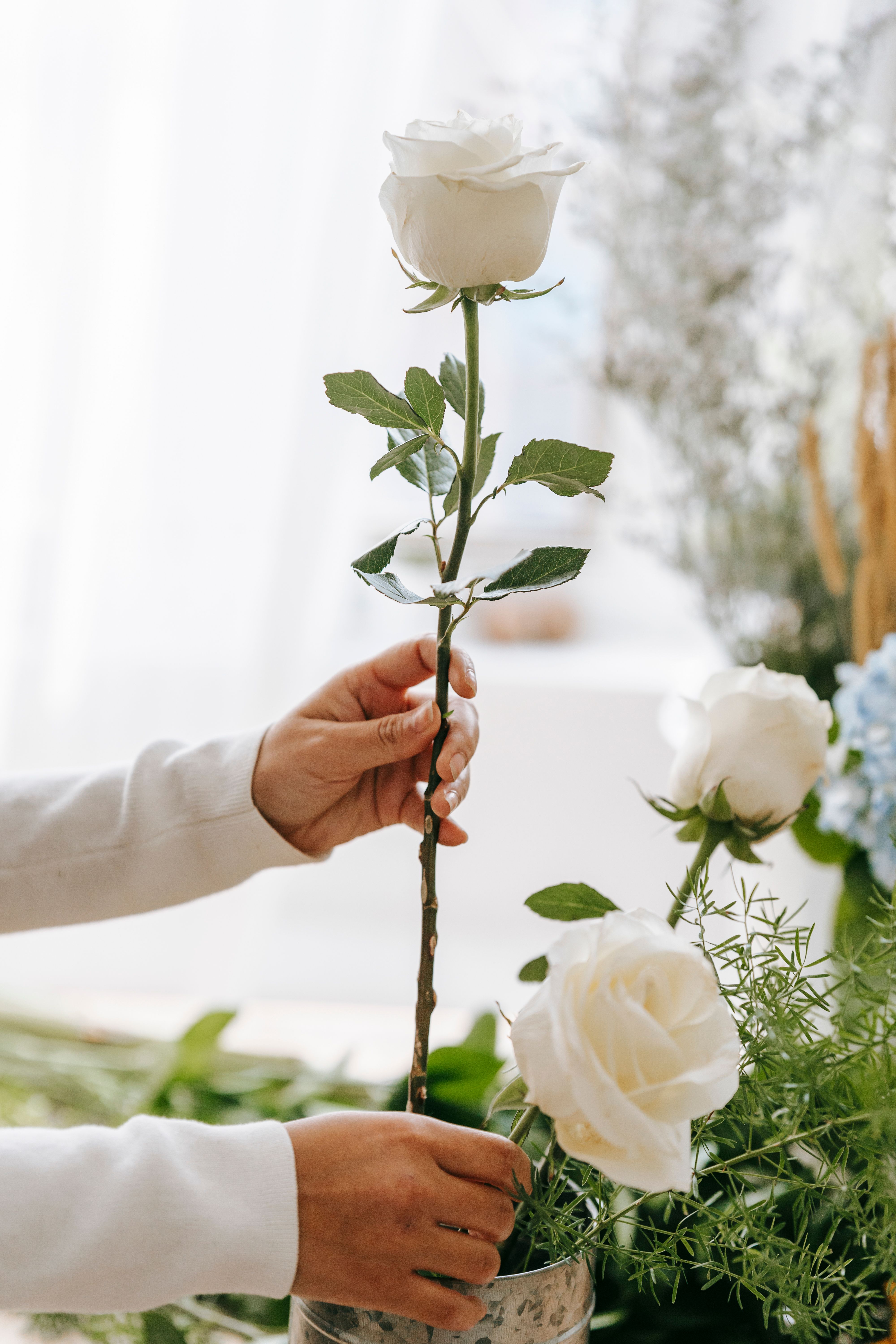 Professional floral design work in progress